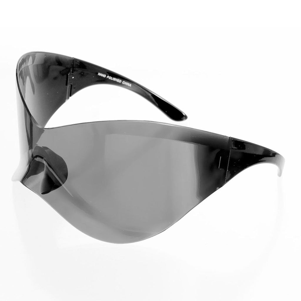 Women’s Sunglasses Mask Wrap Black Eyewear Stylish Accessory