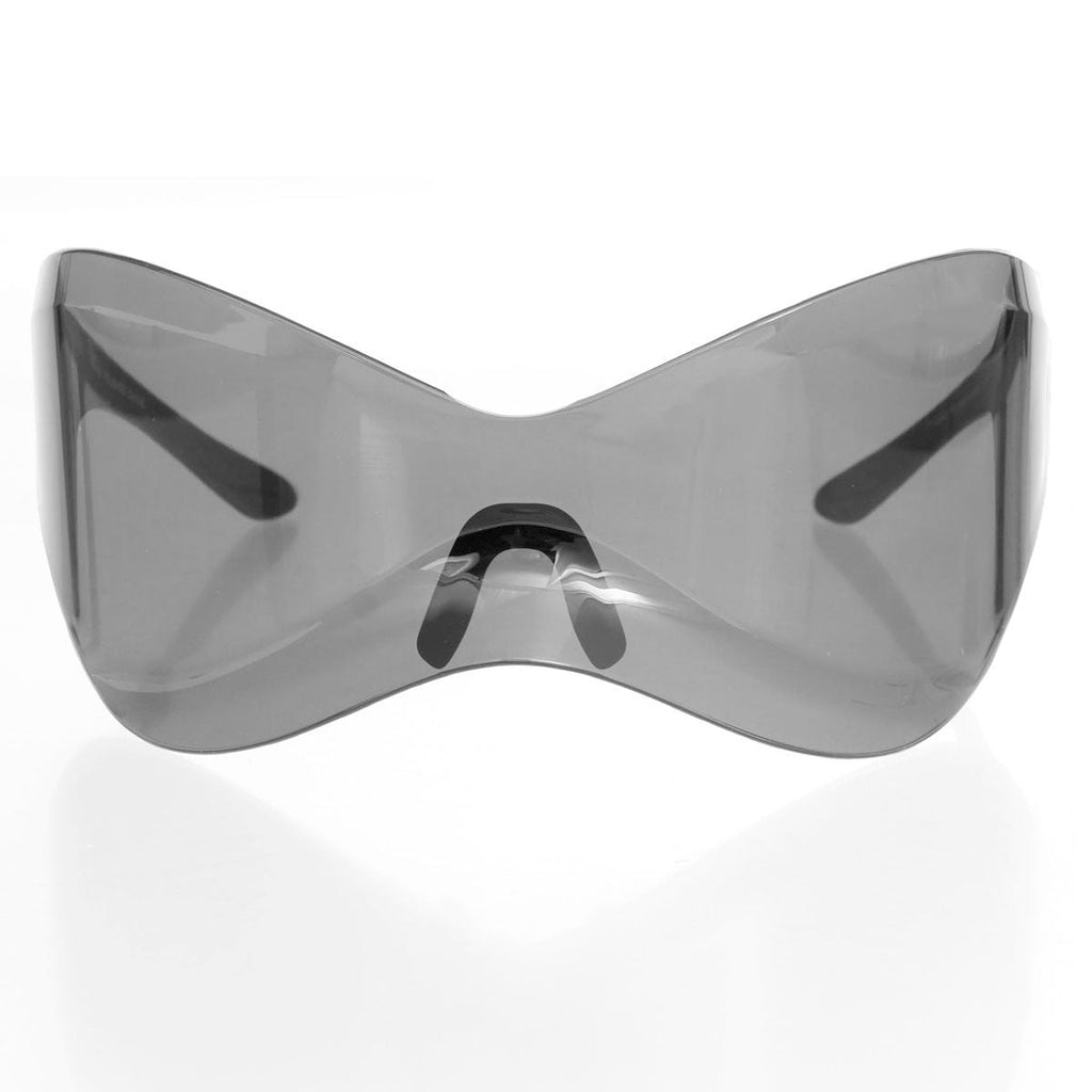 Women’s Sunglasses Mask Wrap Black Eyewear Stylish Accessory