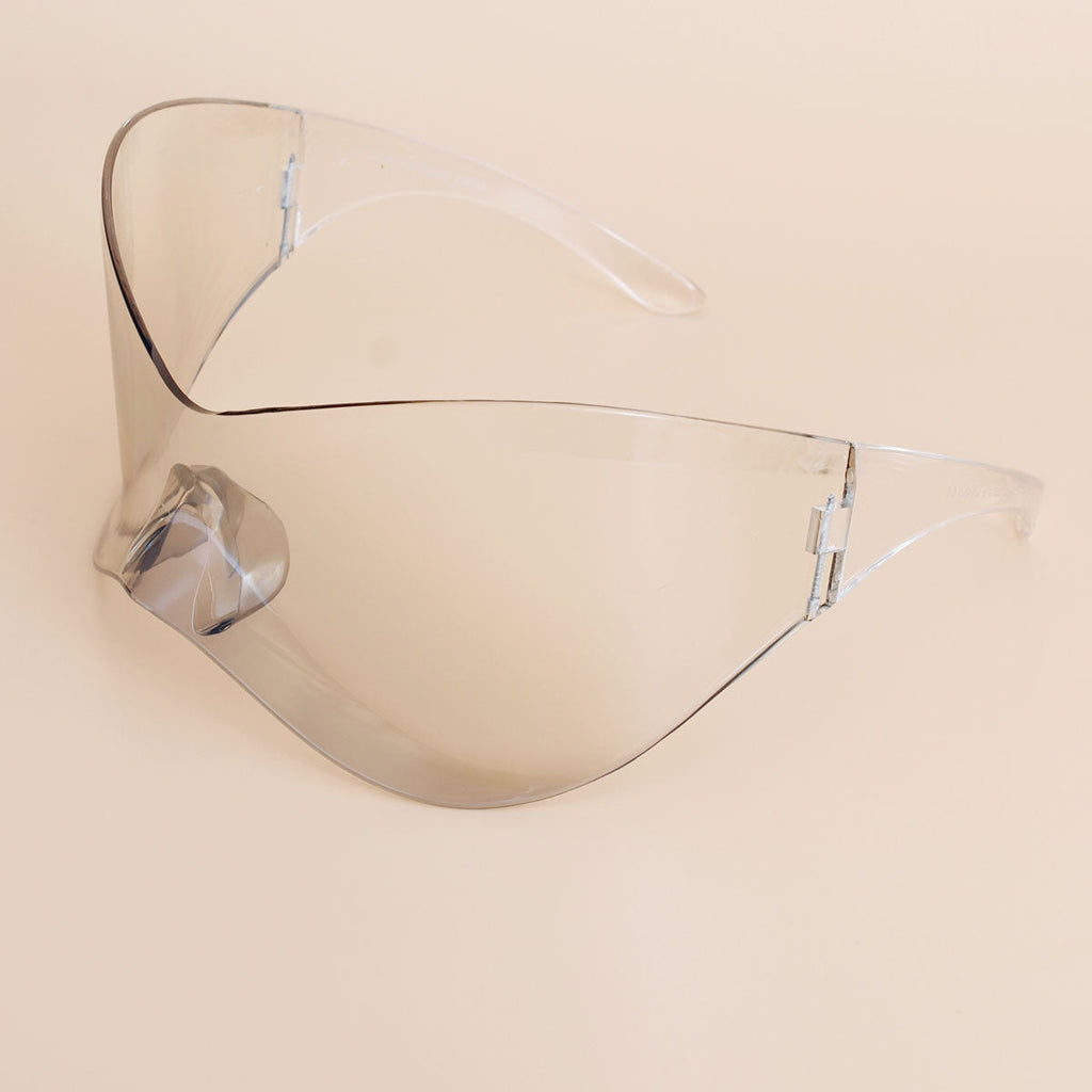 Women’s Clear Sunglasses Mask Wrap Stylish Eyewear Accessory