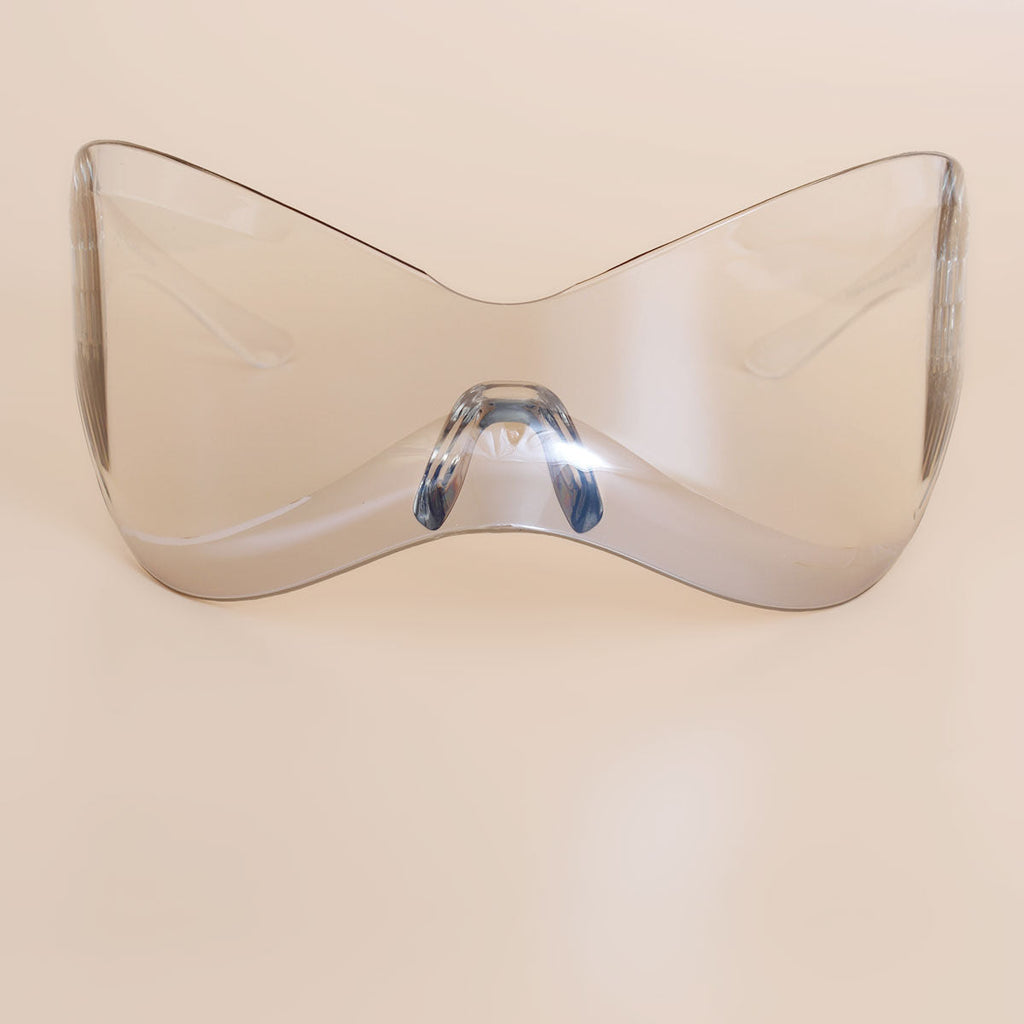 Women’s Clear Sunglasses Mask Wrap Stylish Eyewear Accessory