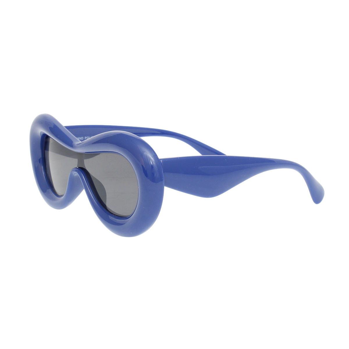 Women’s Sunglasses Blue Puffed Frame Visor Eyewear Stylish Chic Accessory