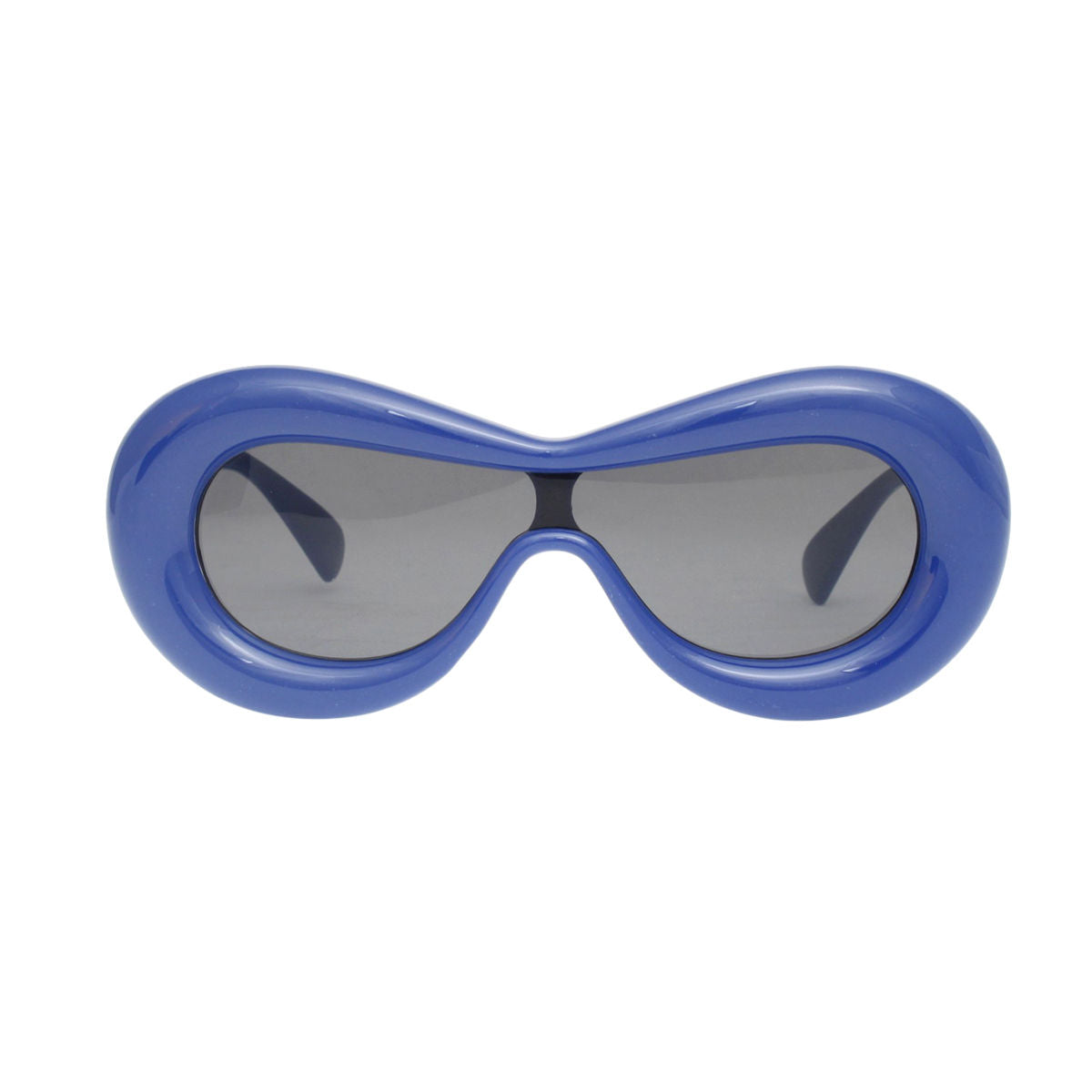 Women’s Sunglasses Blue Puffed Frame Visor Eyewear Stylish Chic Accessory
