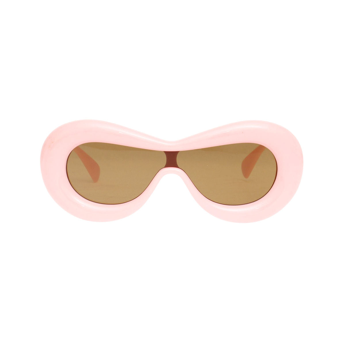 Women’s Sunglasses Pink Puffed Frame Visor Eyewear Stylish Chic Accessory