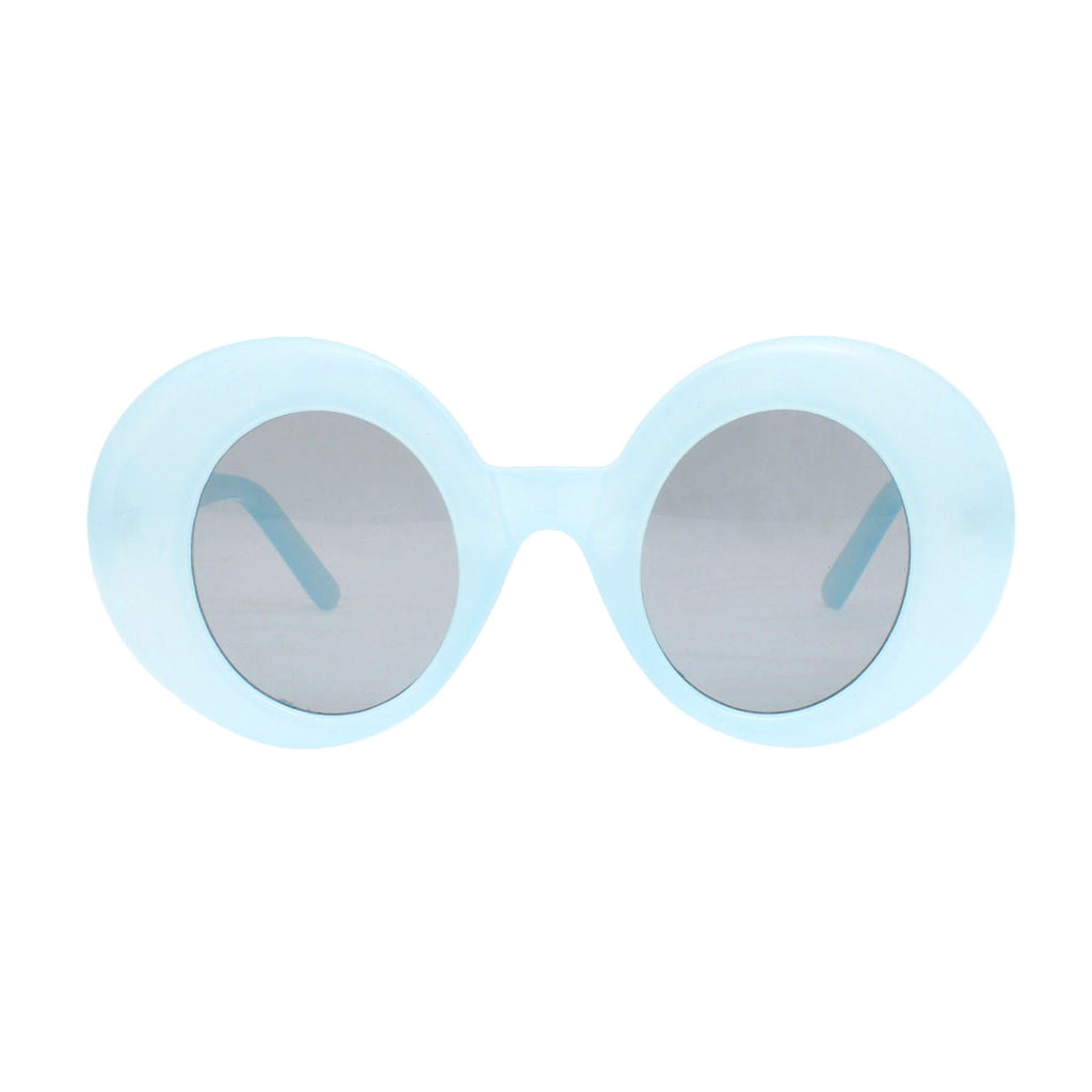 Women’s Blue Round Retro Sunglasses Stylish Eyewear