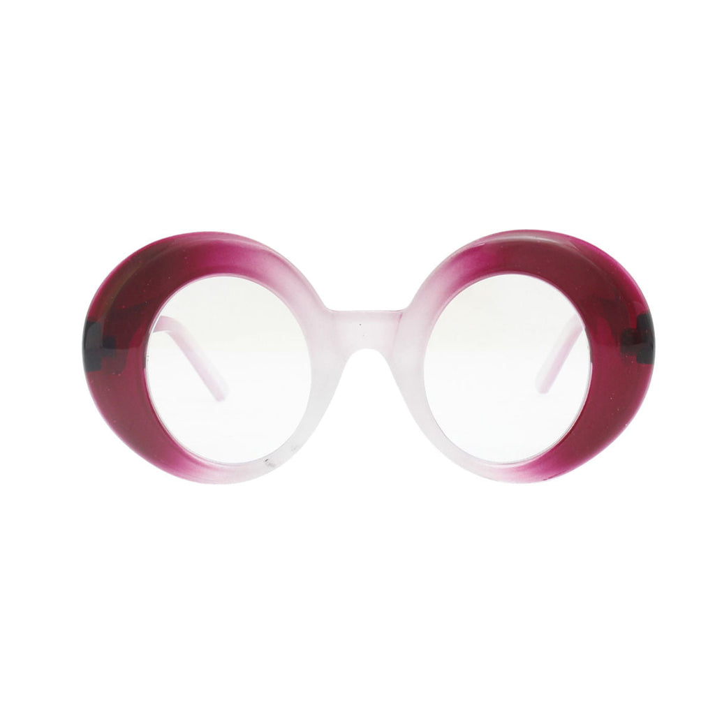 Women’s Round Retro Glasses Fuschia Stylish Eyewear