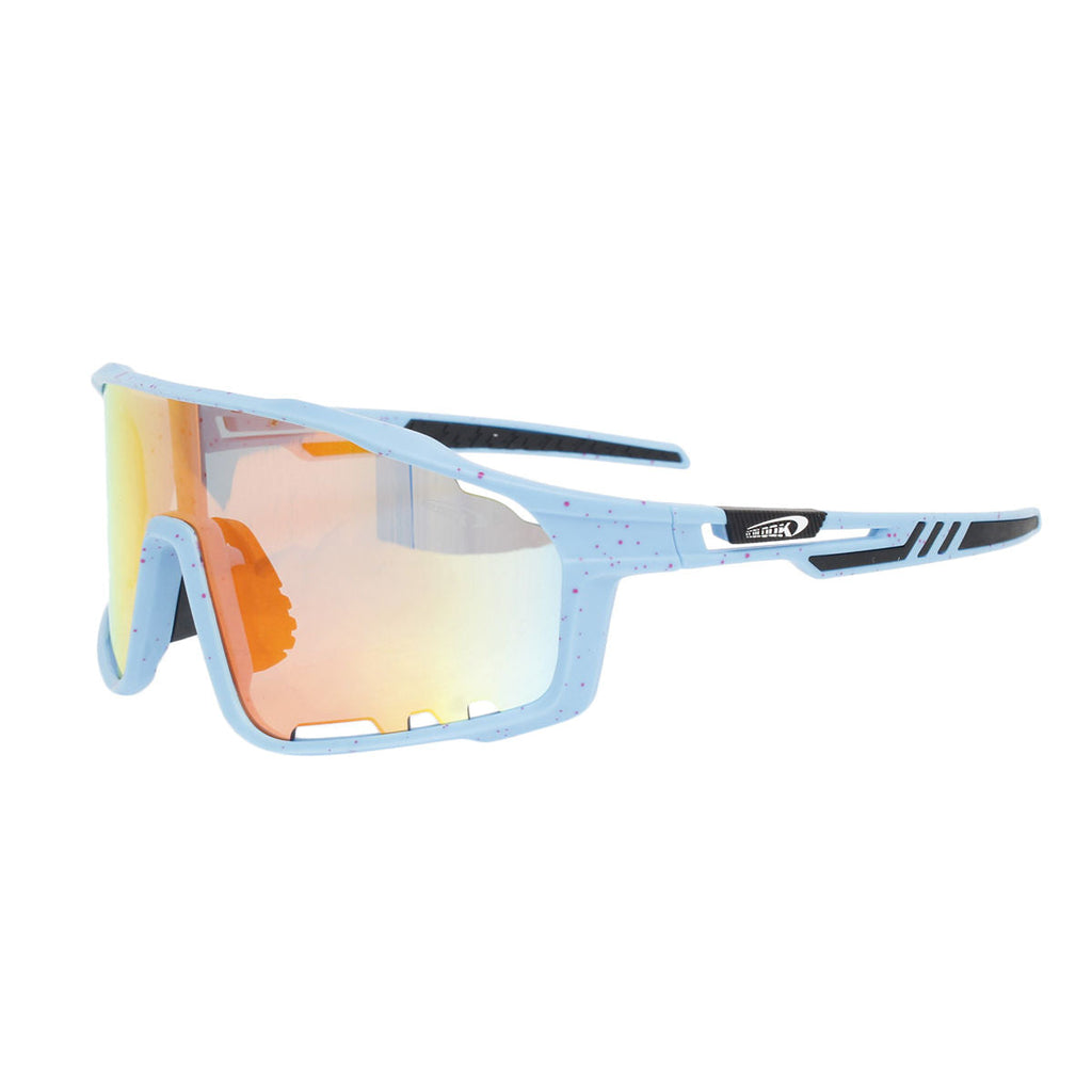 Sport Sunglasses Blue Splatter Mirror Trendy Eyewear