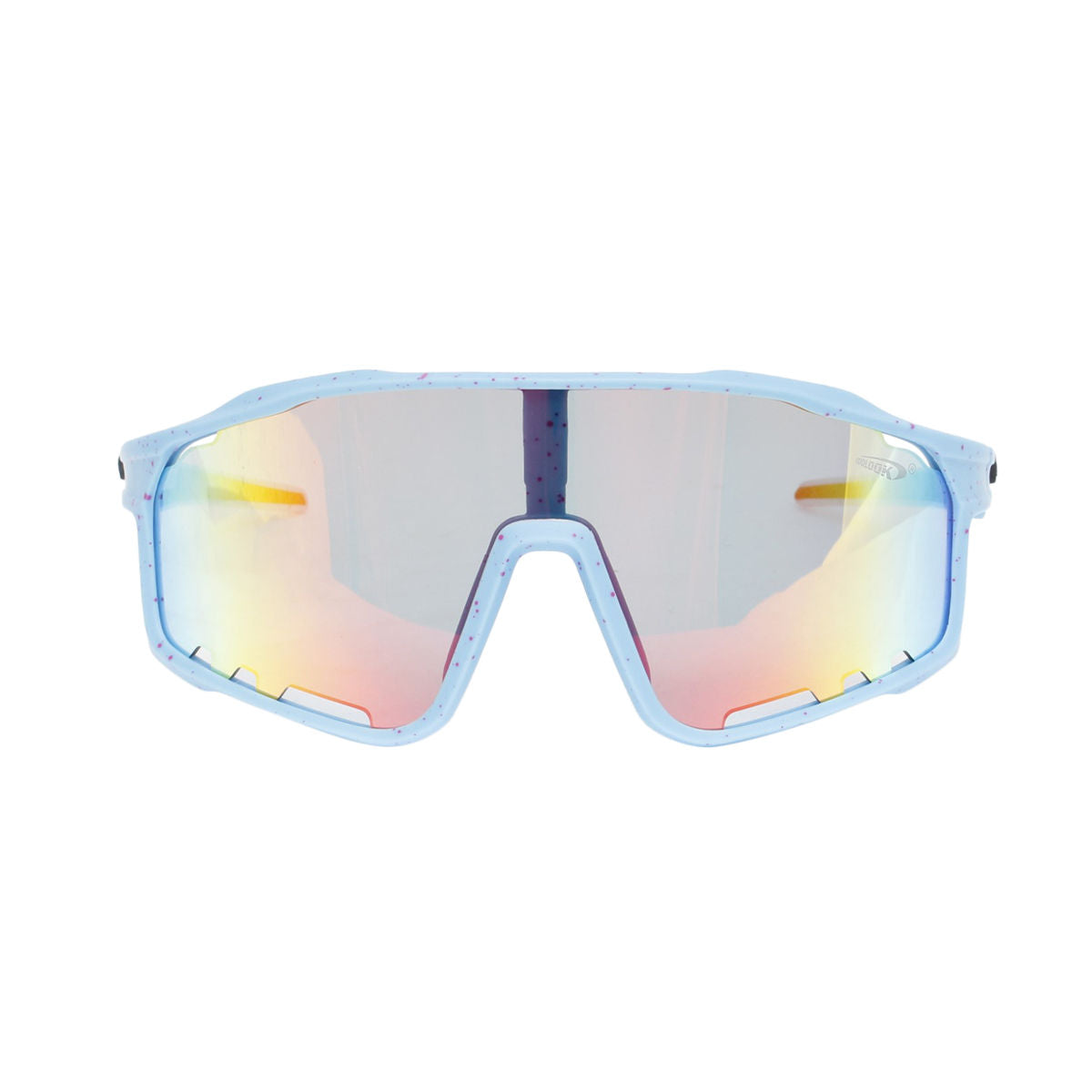 Sport Sunglasses Blue Splatter Mirror Trendy Eyewear