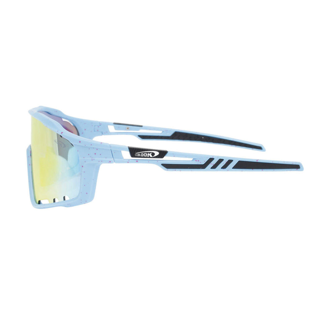 Sport Sunglasses Blue Splatter Mirror Trendy Eyewear