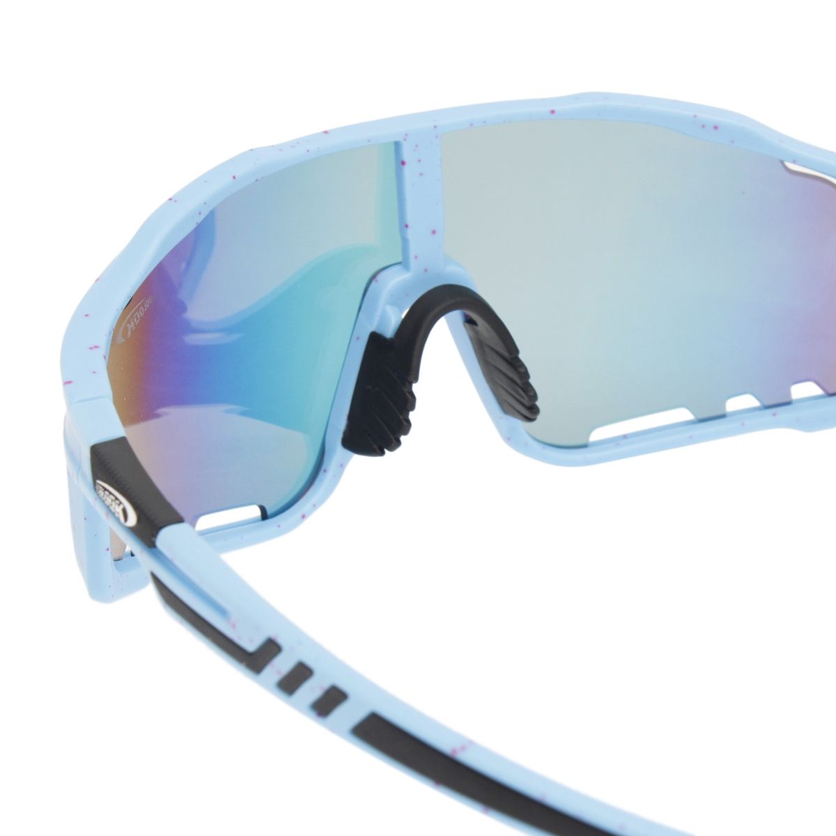 Sport Sunglasses Blue Splatter Mirror Trendy Eyewear