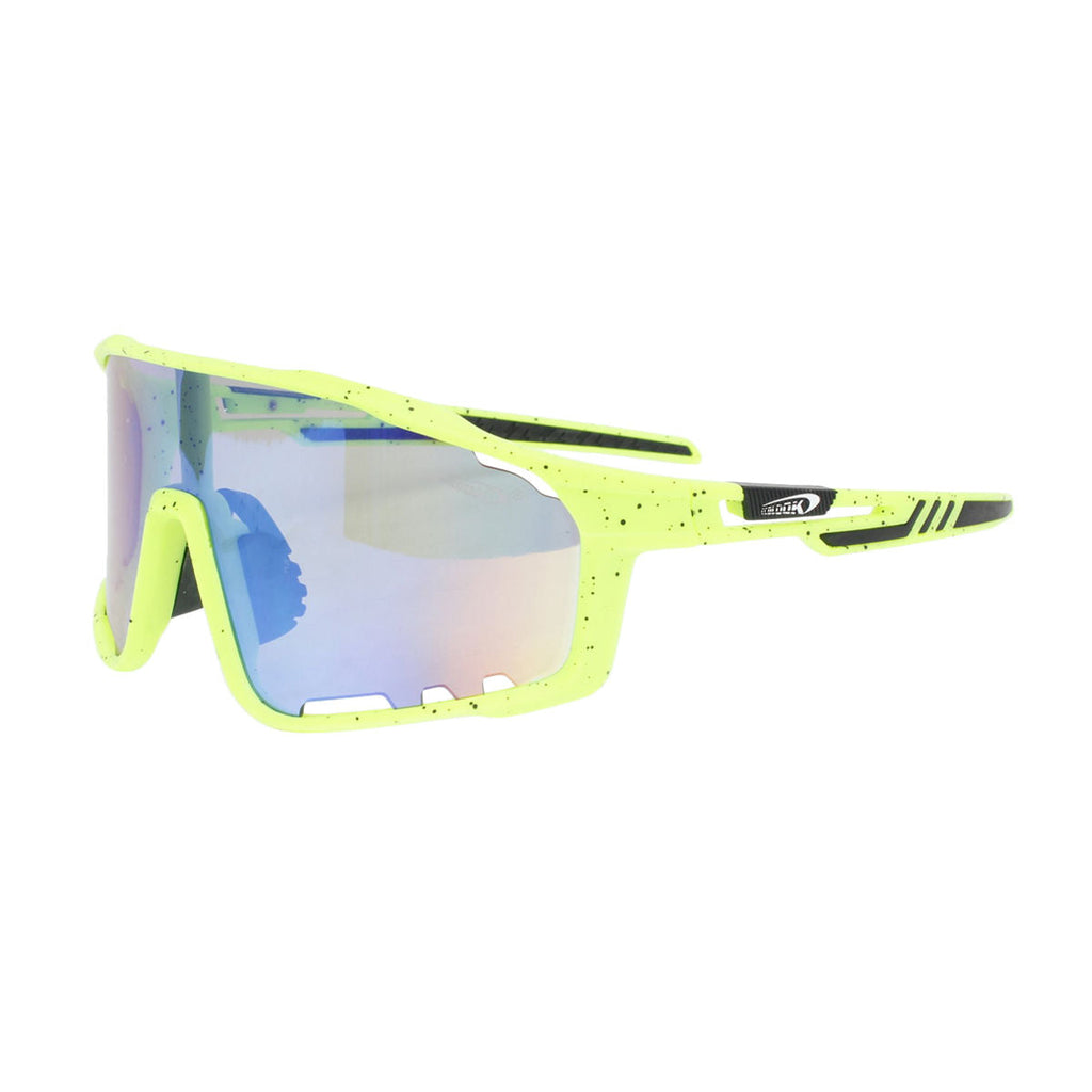 Sport Sunglasses Green Splatter Mirror Trendy Eyewear