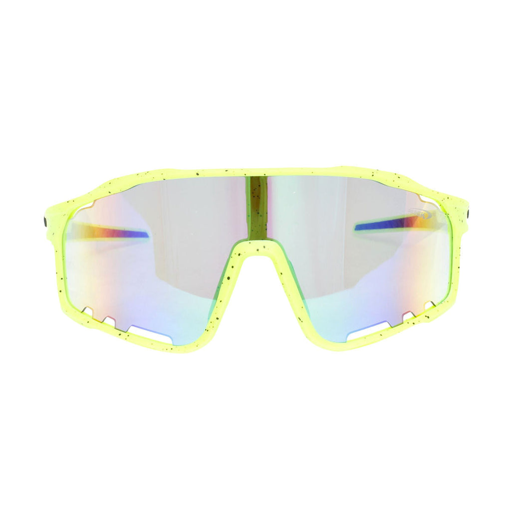 Sport Sunglasses Green Splatter Mirror Trendy Eyewear