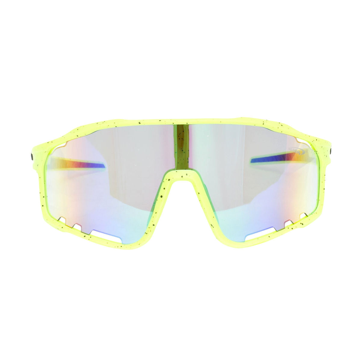 Sport Sunglasses Green Splatter Mirror Trendy Eyewear