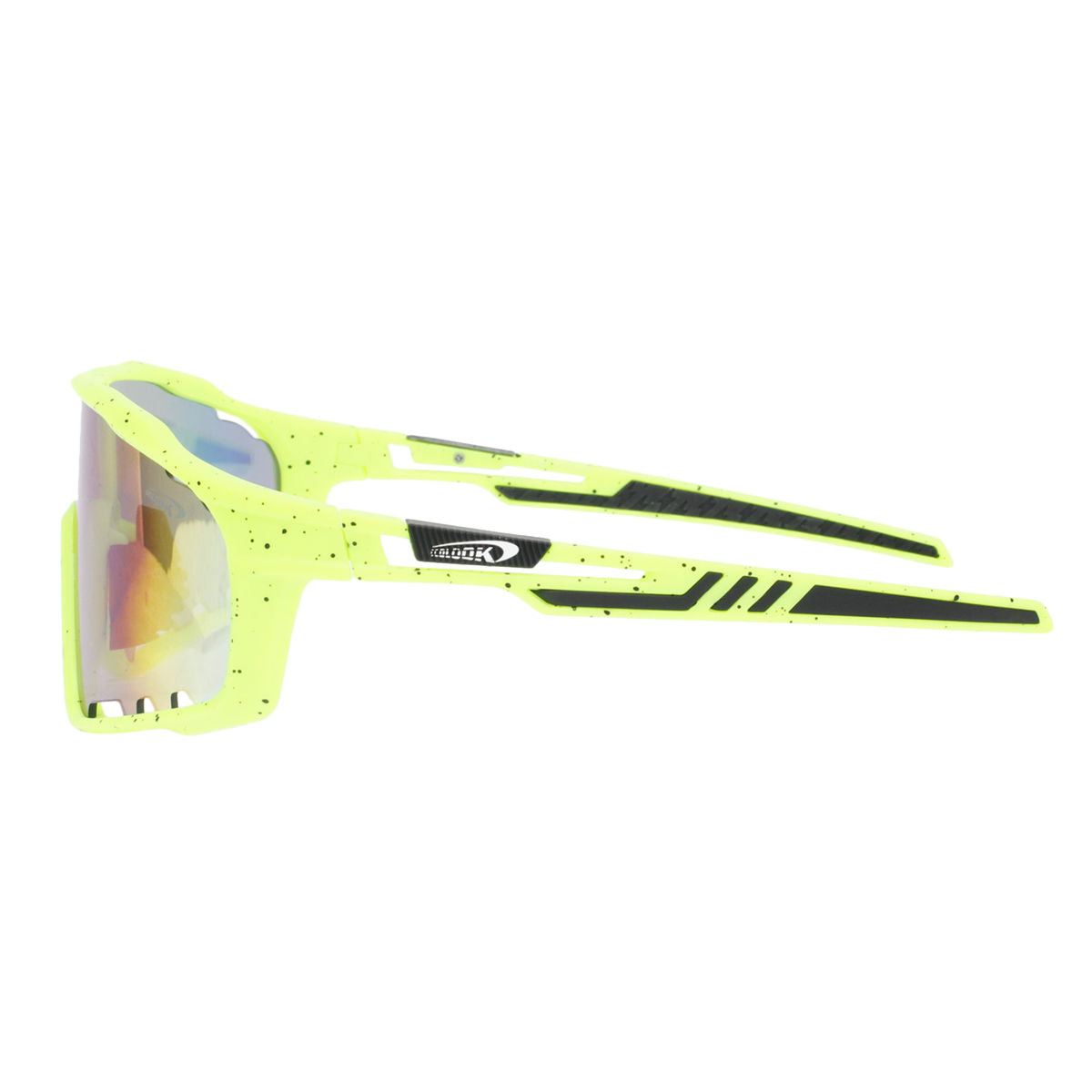 Sport Sunglasses Green Splatter Mirror Trendy Eyewear