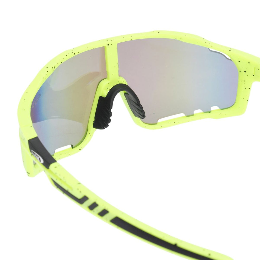 Sport Sunglasses Green Splatter Mirror Trendy Eyewear