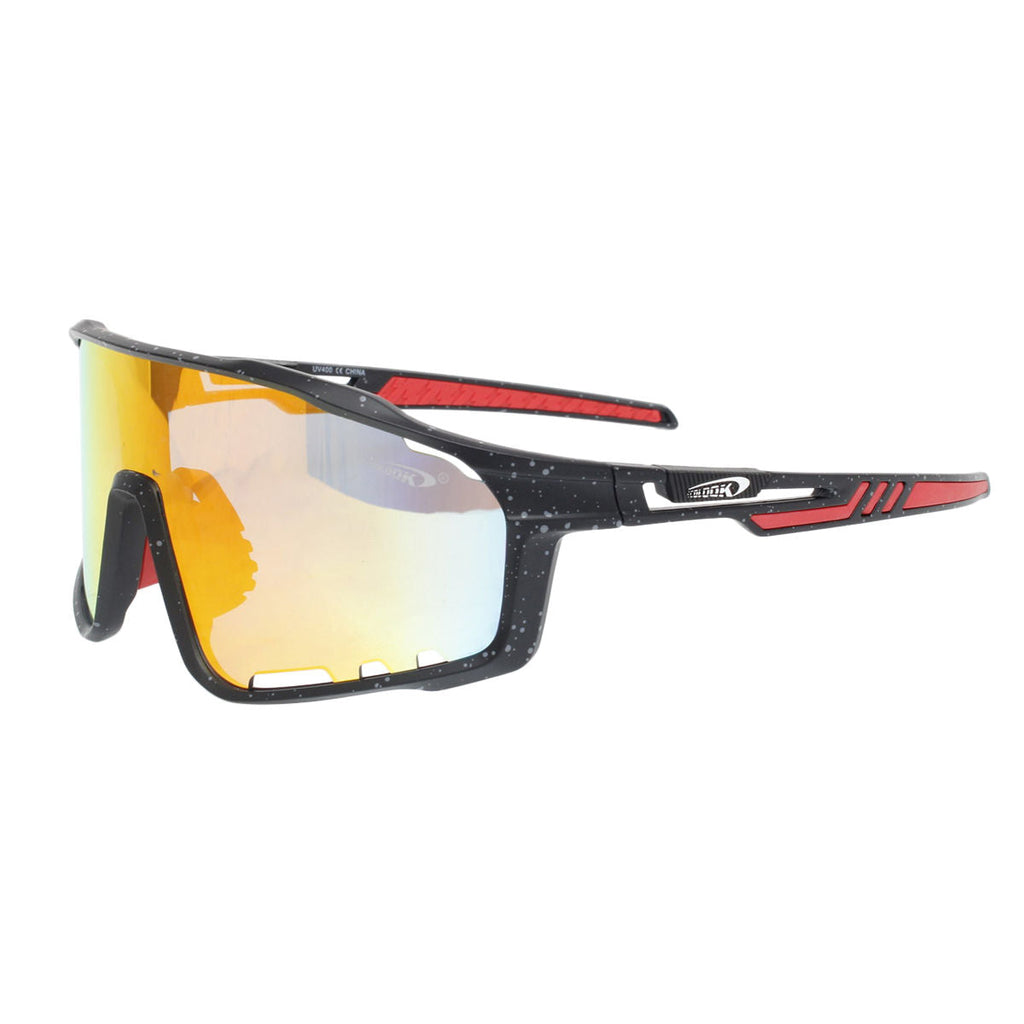 Sport Sunglasses Red Splatter Mirror Stylish Eyewear