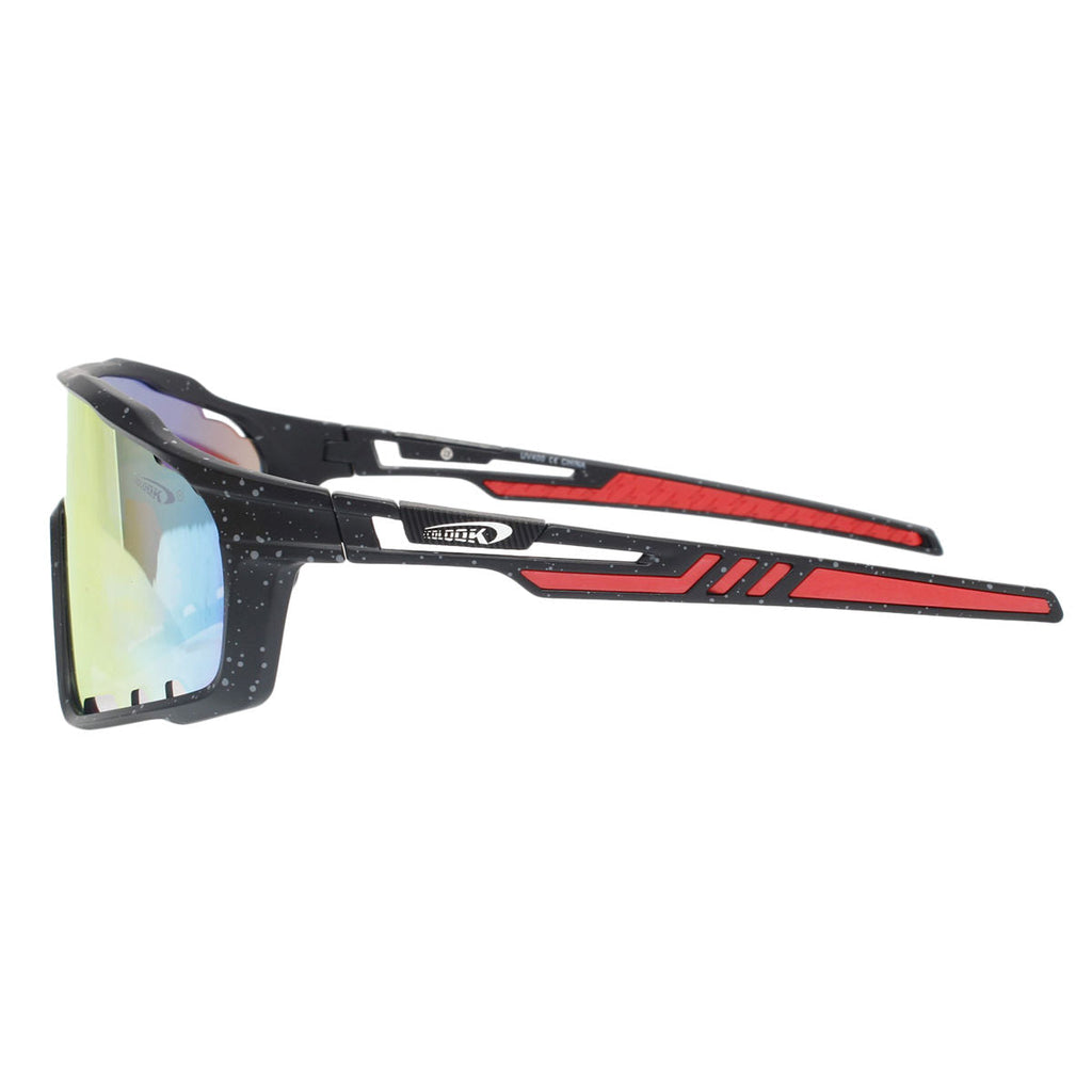 Sport Sunglasses Red Splatter Mirror Stylish Eyewear