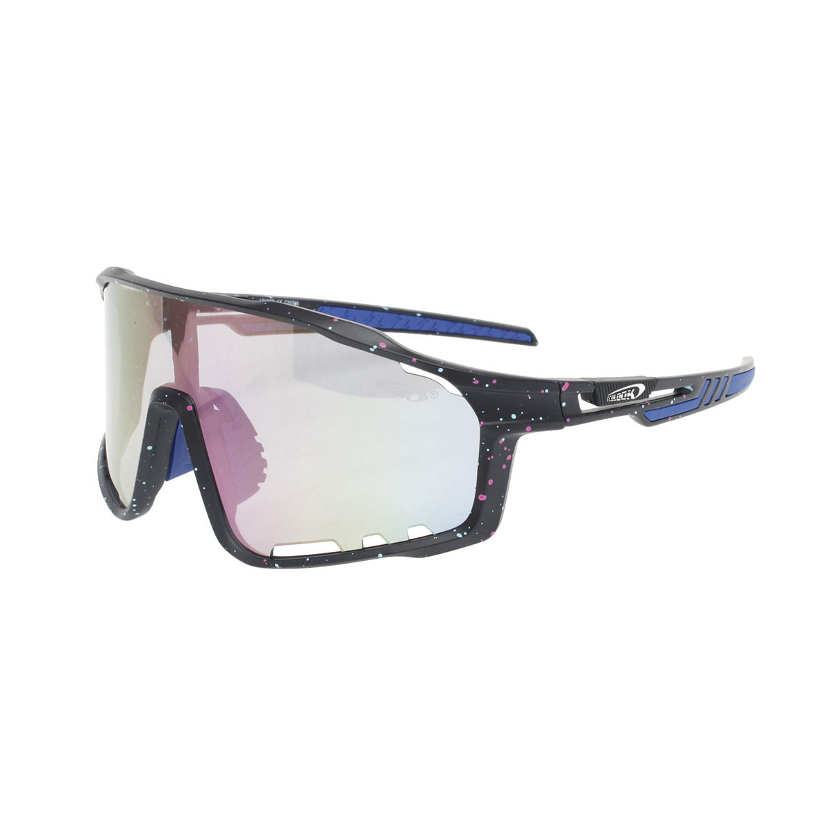 Sunglasses Royal Blue Splatter Mirror Stylish Eyewear