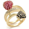 LO1490 Imitation Gold Brass Ring with Synthetic in
