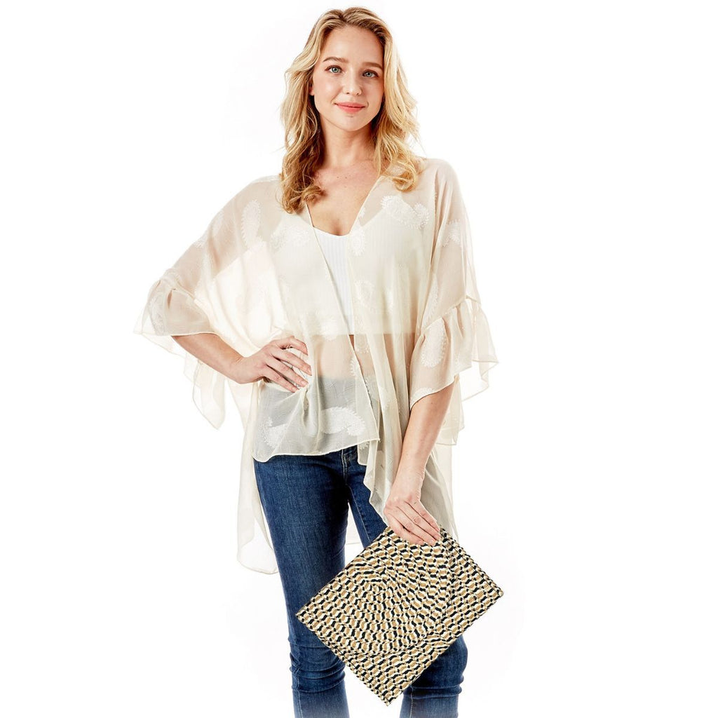 Flap Clutch Multi Color Pattern Stylish Fashion Handbag