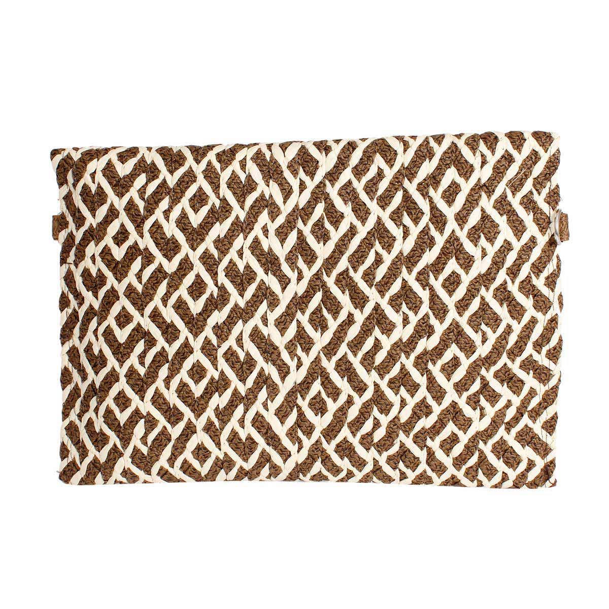 Fashion Handbag Brown Pattern Flap Clutch Stylish Chic Accessory