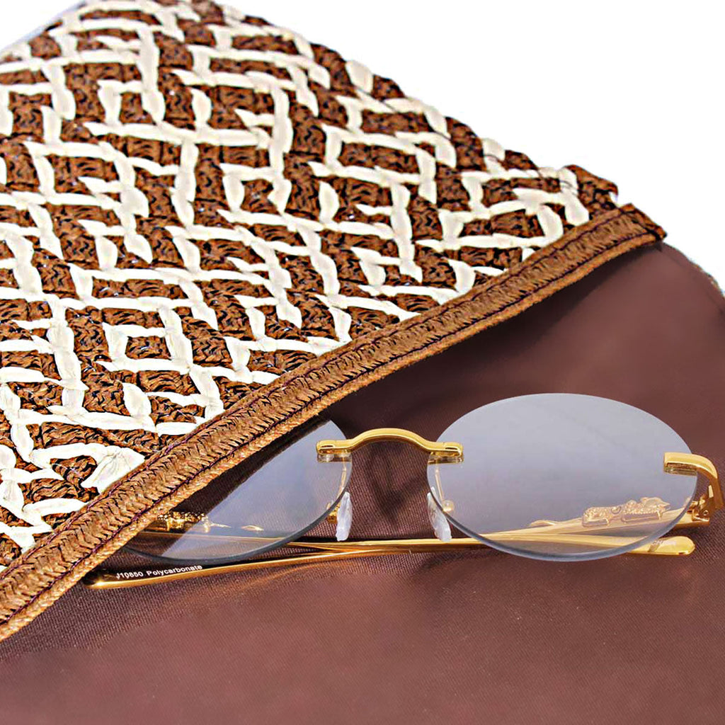 Fashion Handbag Brown Pattern Flap Clutch Stylish Chic Accessory