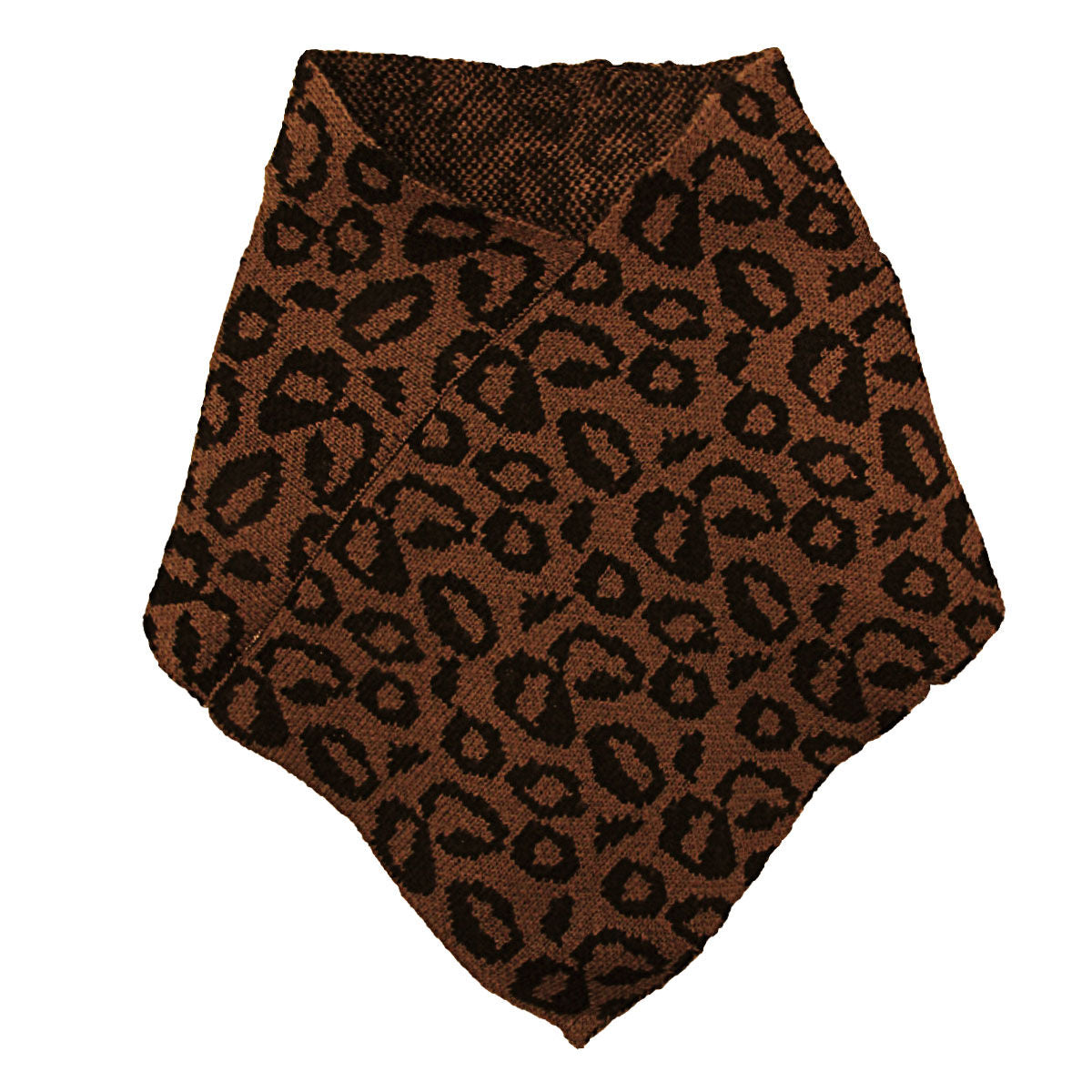 Triangle Tube Scarf Brown Leopard Print Stylish Accessory