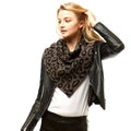 Triangle Tube Scarf Gray Leopard Print Stylish Fashion Accessory