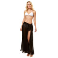 Women’s Sheer Black Beach Wrap Skirt – Stylish Casual Cover-Up
