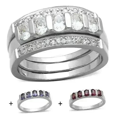925 Sterling Silver Multi-Color CZ Ring – Dazzling Rainbow Brilliance