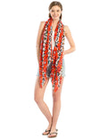 Lightweight Red Leopard Scarf Stylish Fashion Accessory