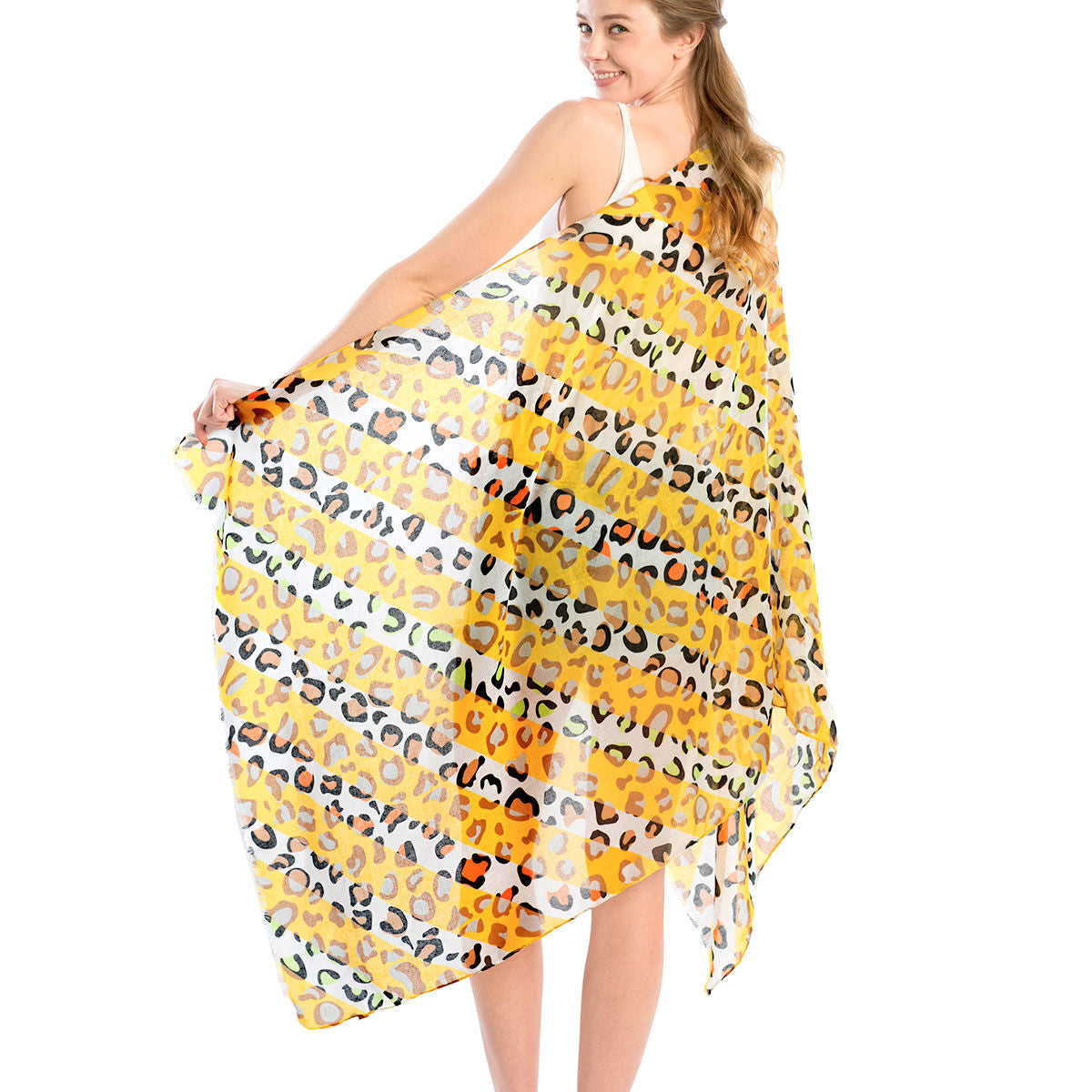 Lightweight Yellow Leopard Scarf – Trendy Fashion Accessory