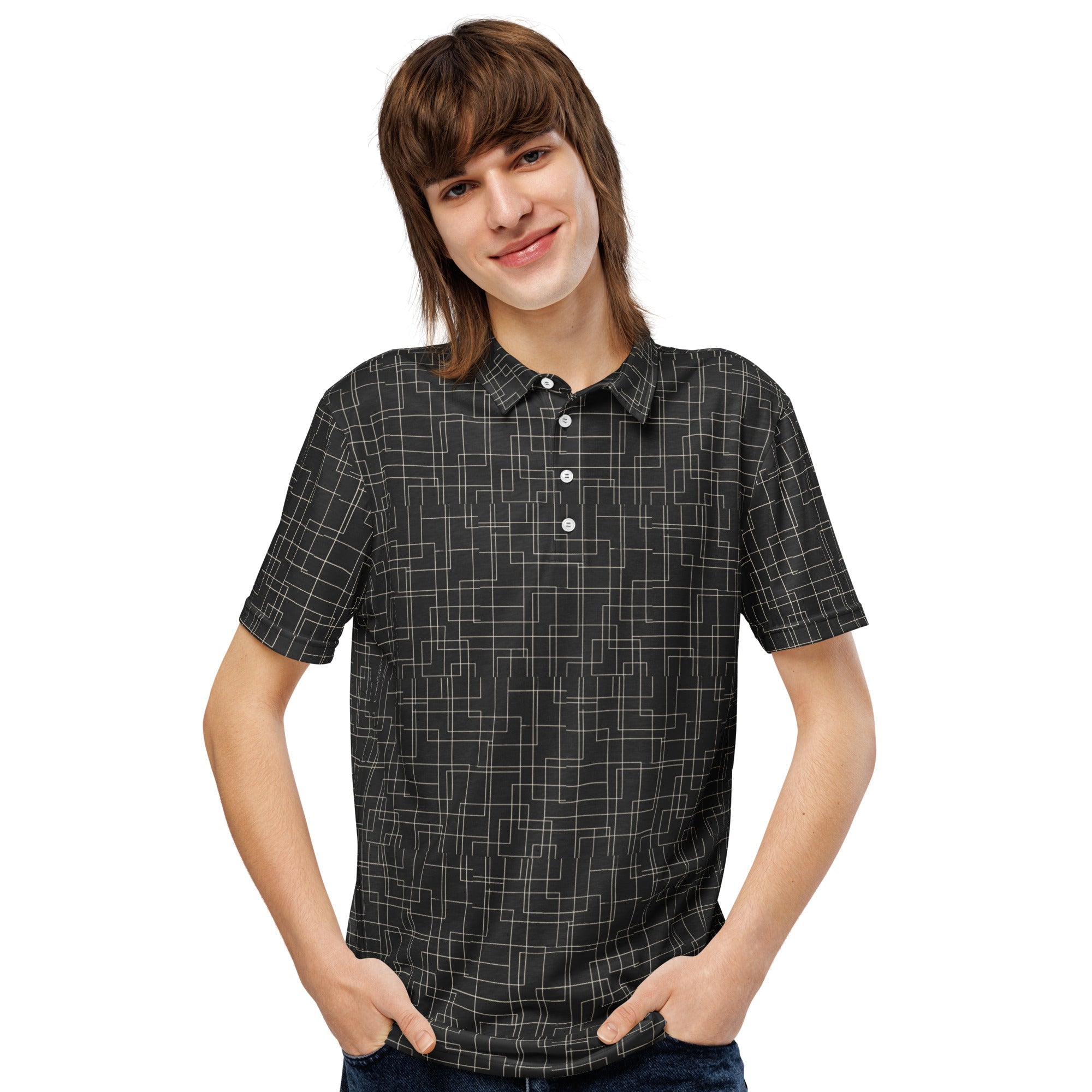 Architectural Silence Polo – Limited Drop – Minimalist Brutalist Geometric Slim Fit