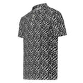 Glitch Stripe Polo – Limited Drop – Futuristic Black White All-Over Print Slim Fit