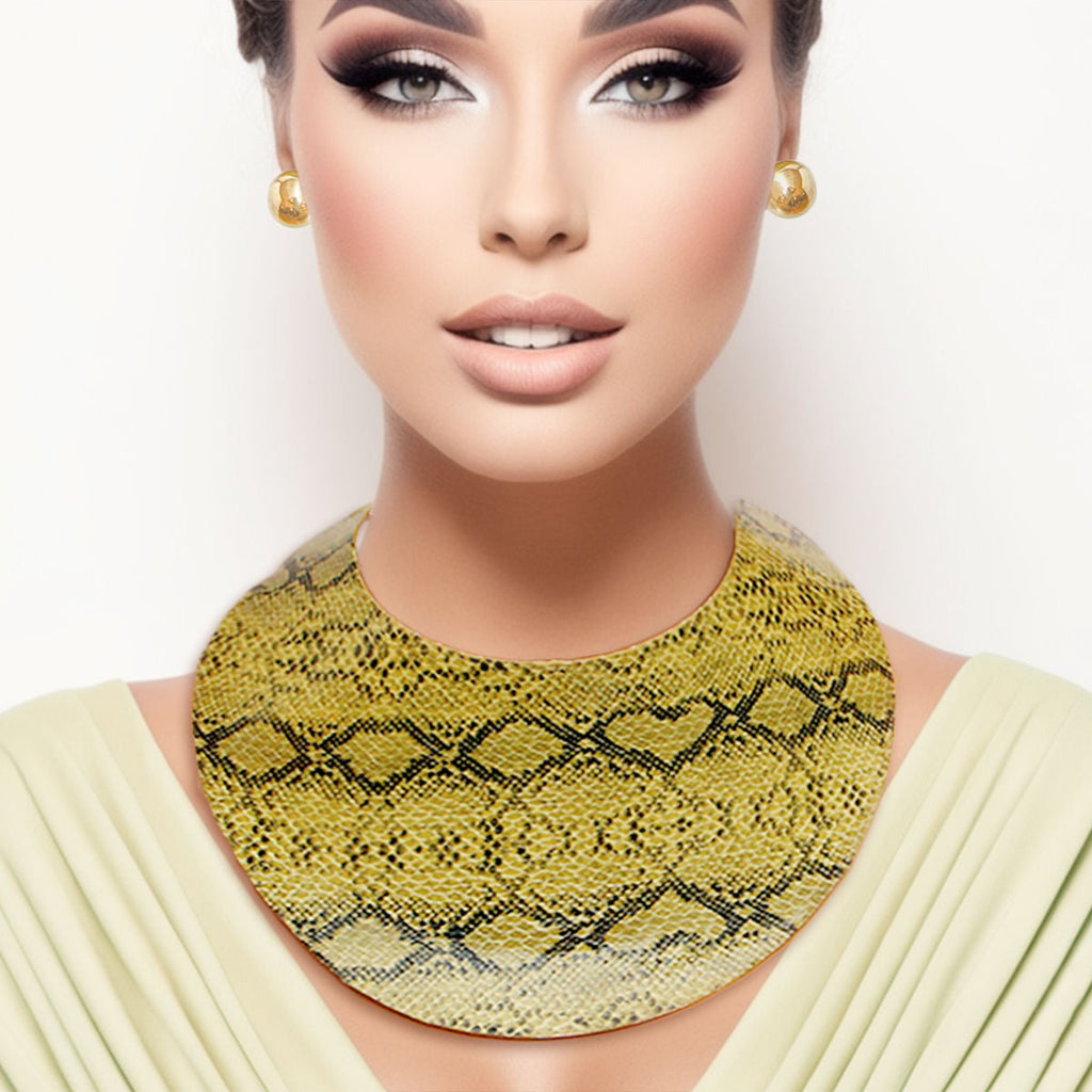 Choker Set Snake Print Collar Stylish Statement Jewelry Accessory