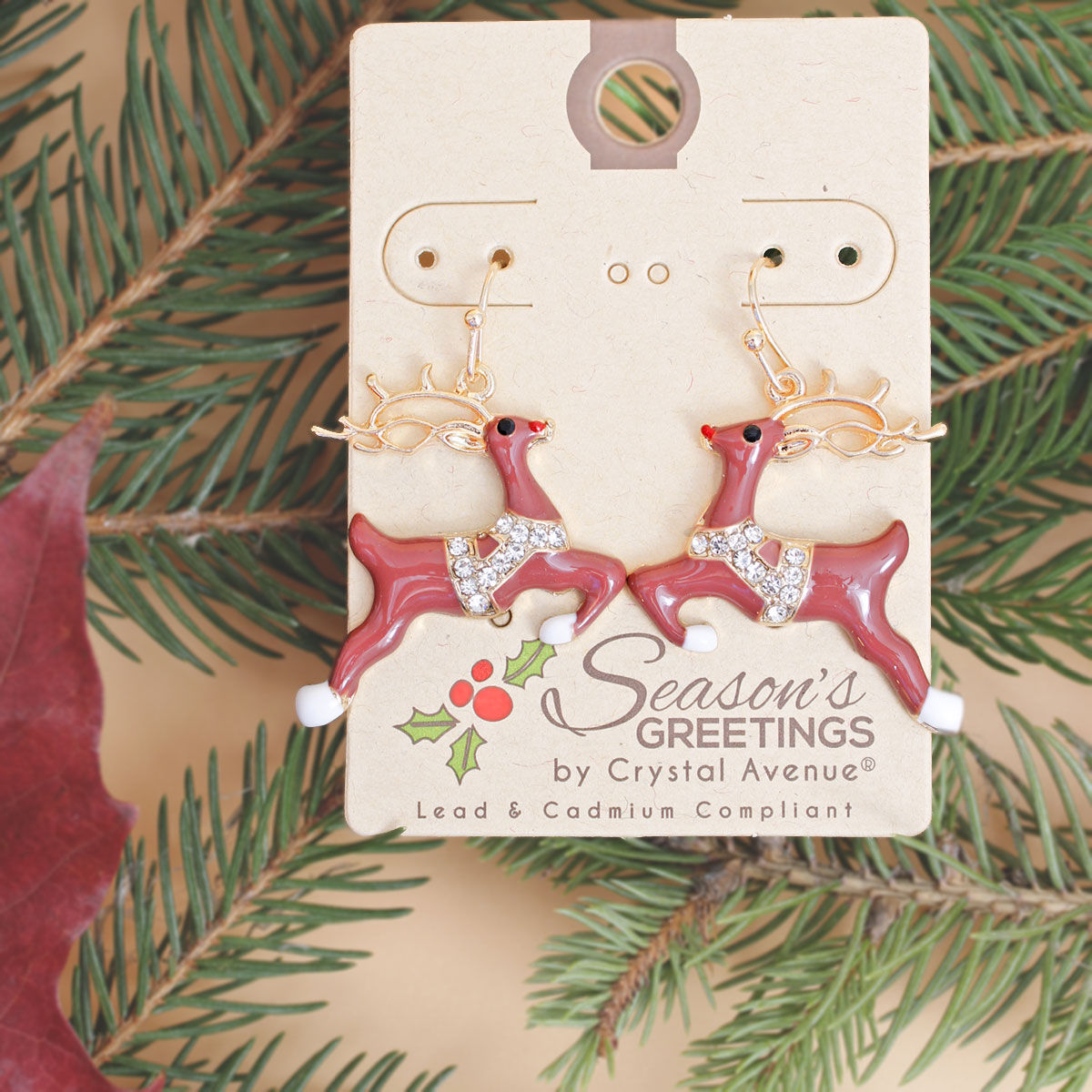 Fish Hook Earrings Reindeer Design Trendy Statement Jewelry Accessory