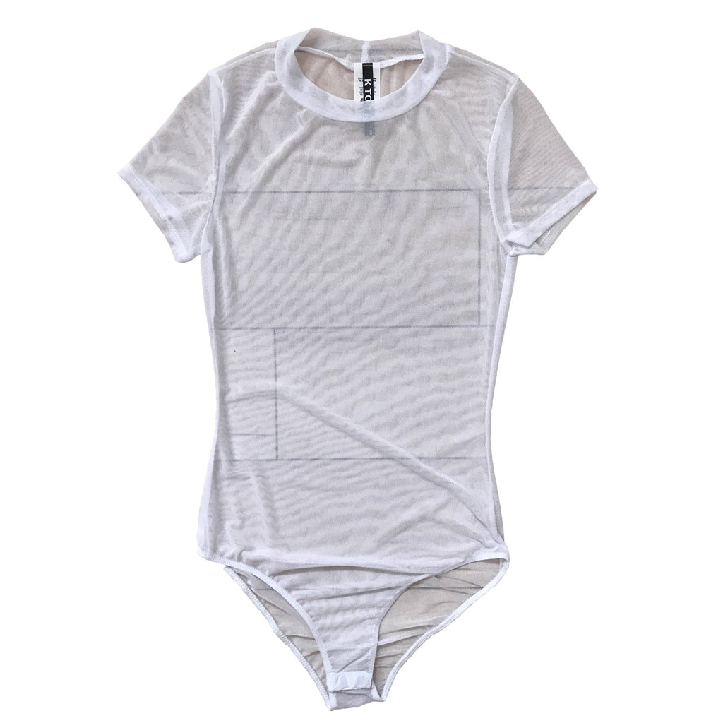 See-Thru Mock Neck Bodysuit