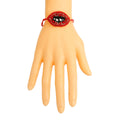 Friendship Bracelet with Red Lips Accent – Trendy Fashion Jewelry Accessory