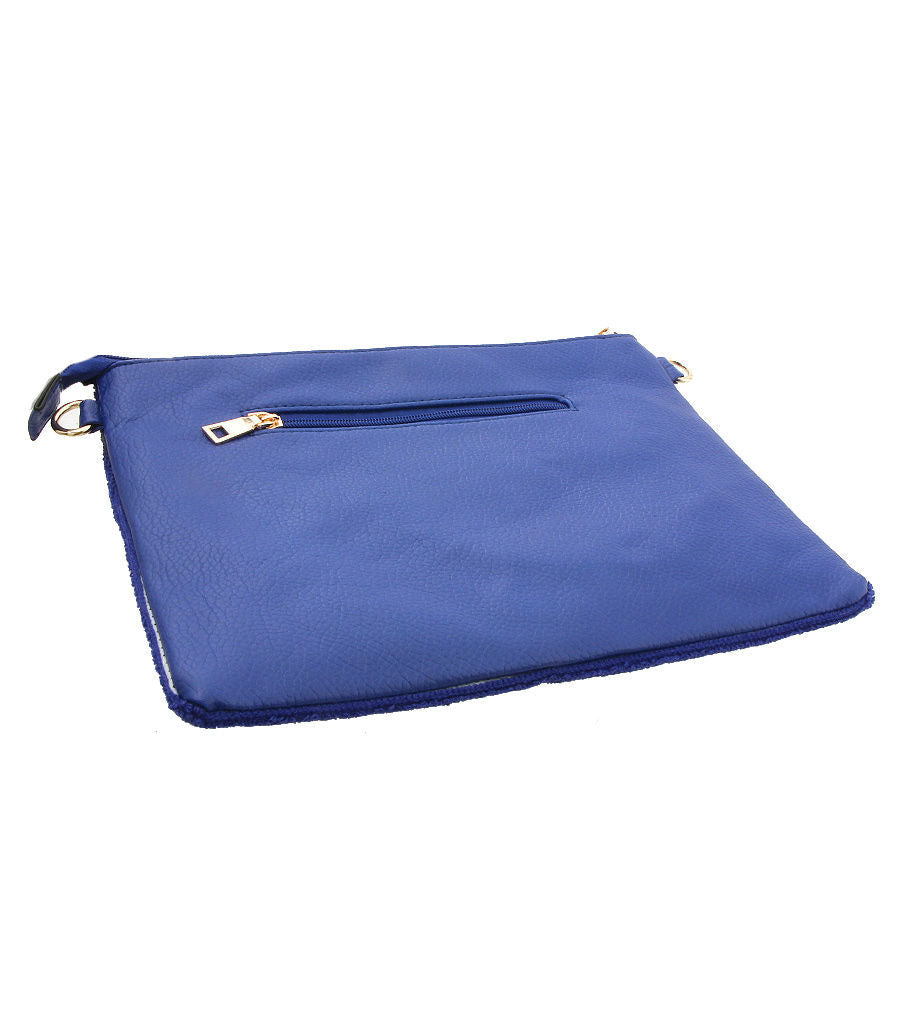 Fashion Handbag Blue Banana Clutch Stylish Chic Accessory