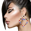 Heart Drop Earrings with Multi Crystal Detail – Stylish Statement Jewelry