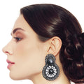 Round Braided Black Stud Earrings – Stylish Fashion Jewelry