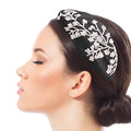 Headband White Bead Embellished Stylish Chic Accessory