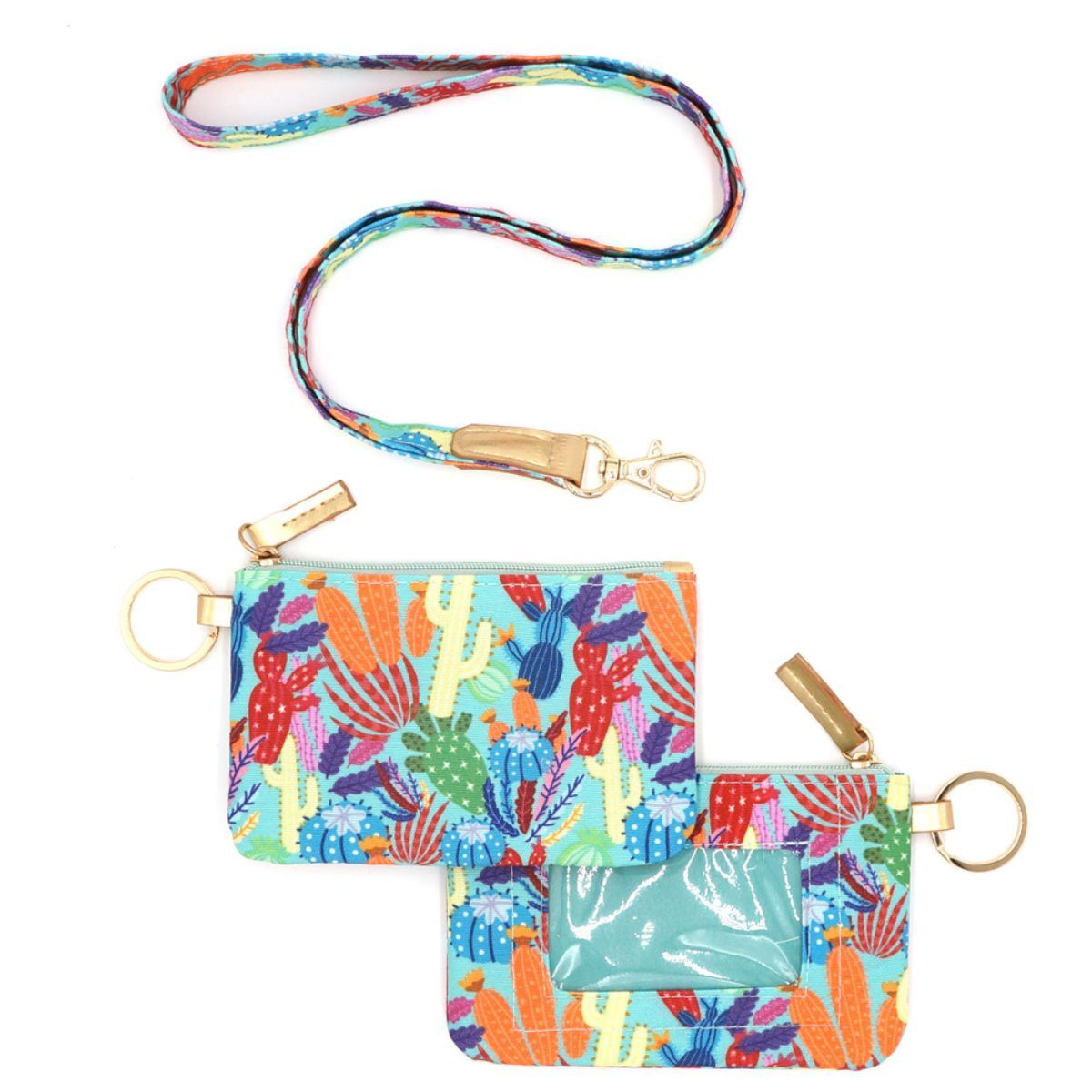ID Wallet Colorful Cactus Trendy Fashion Accessory