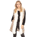 Women’s Cream Vest with Leopard Fur Trim – Stylish Casual Outerwear