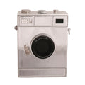Fashion Handbag Shiny Silver Camera Style Chic Statement Accessory
