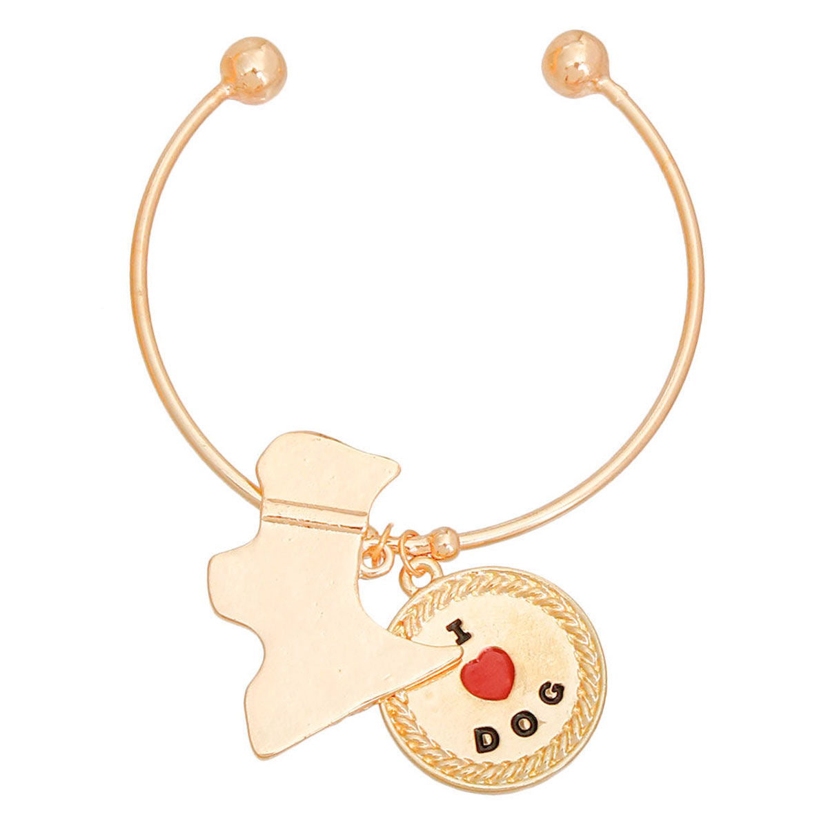 Dog Charm Bangle Bracelet Stylish Gold Pawsitively Charming Jewelry Accessory