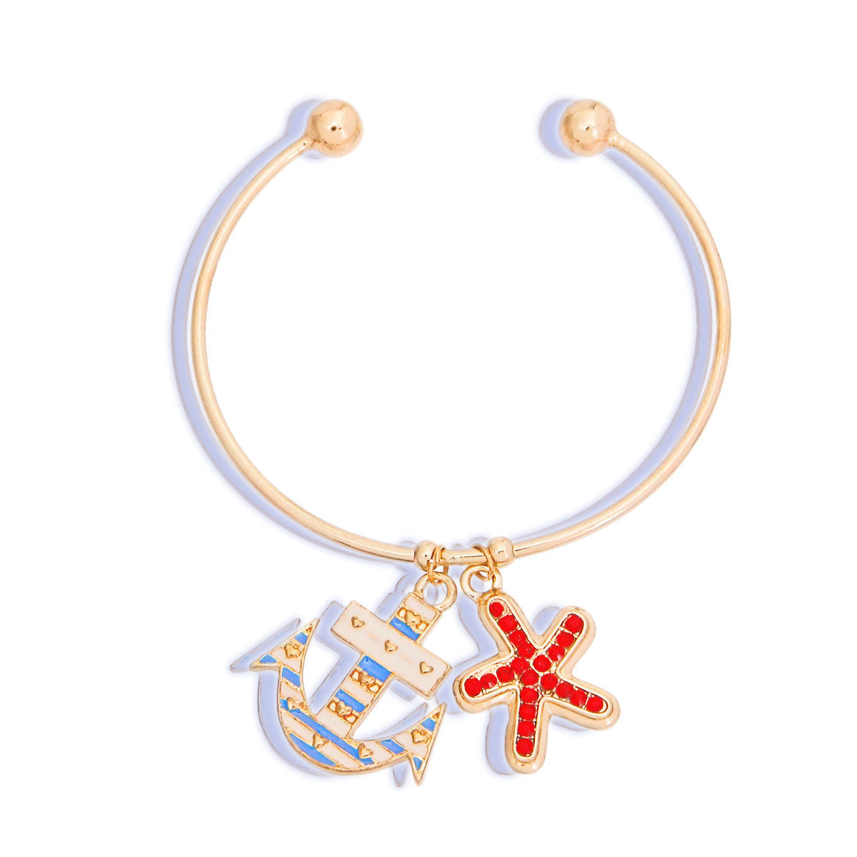 Charm Bracelet Burnished Gold Sea Charm Stylish Fashion Jewelry