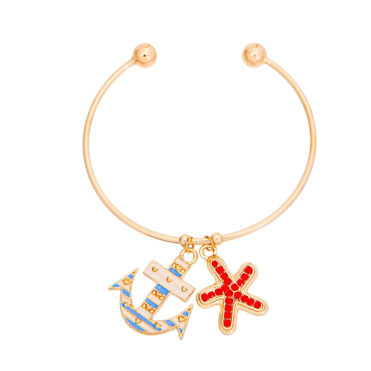 Charm Bracelet Burnished Gold Sea Charm Stylish Fashion Jewelry