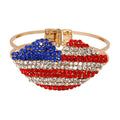 Statement Rhinestone Lips Hinge Bracelet Trendy Fashion Jewelry Accessory