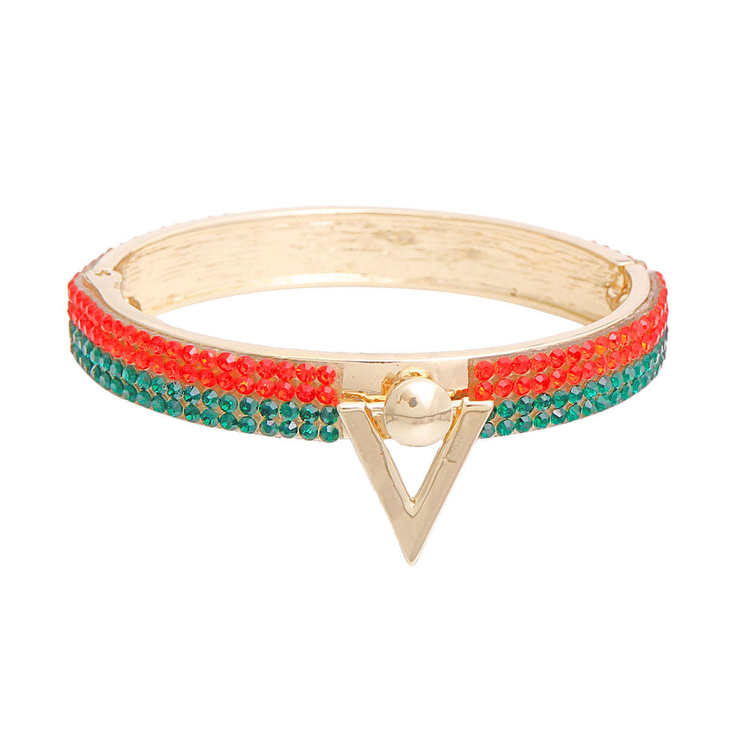 Gold Bracelet V for Victory Stylish Statement Jewelry Accessory