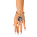 Statement Gold Tiger Greek Medallion Bracelet Stylish Fashion Jewelry Accessory